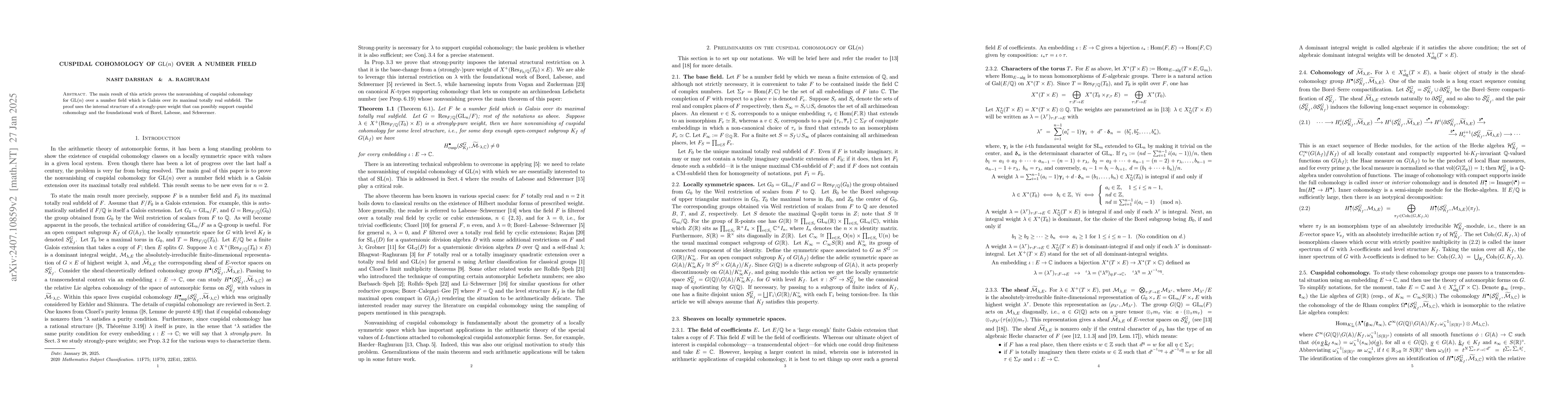 Thumbnail for Cuspidal cohomology for $GL(n)$ over a number field