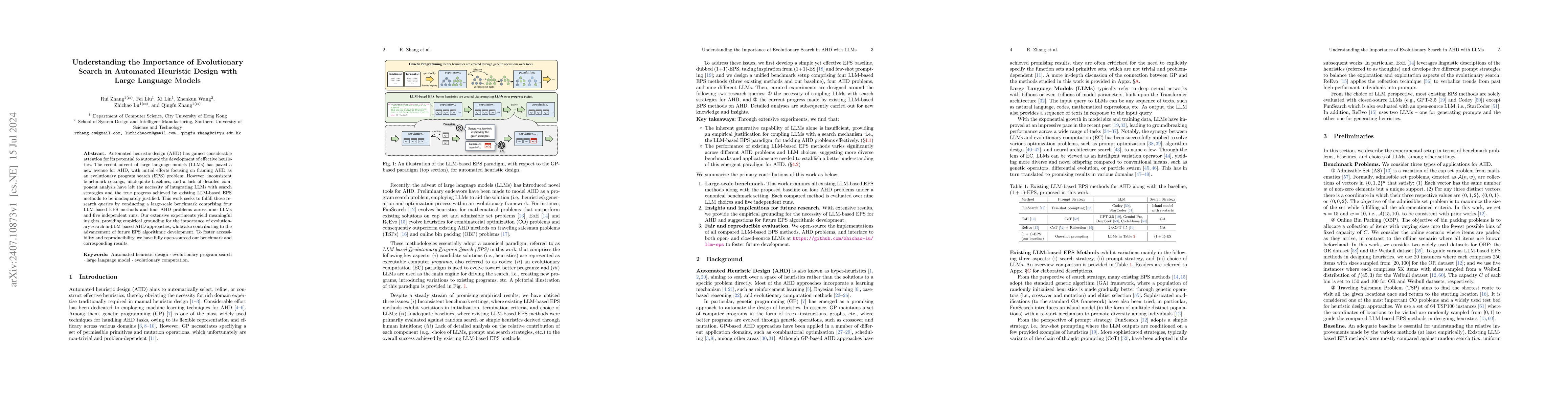Thumbnail for Understanding the Importance of Evolutionary Search in Automated
  Heuristic Design with Large Language Models