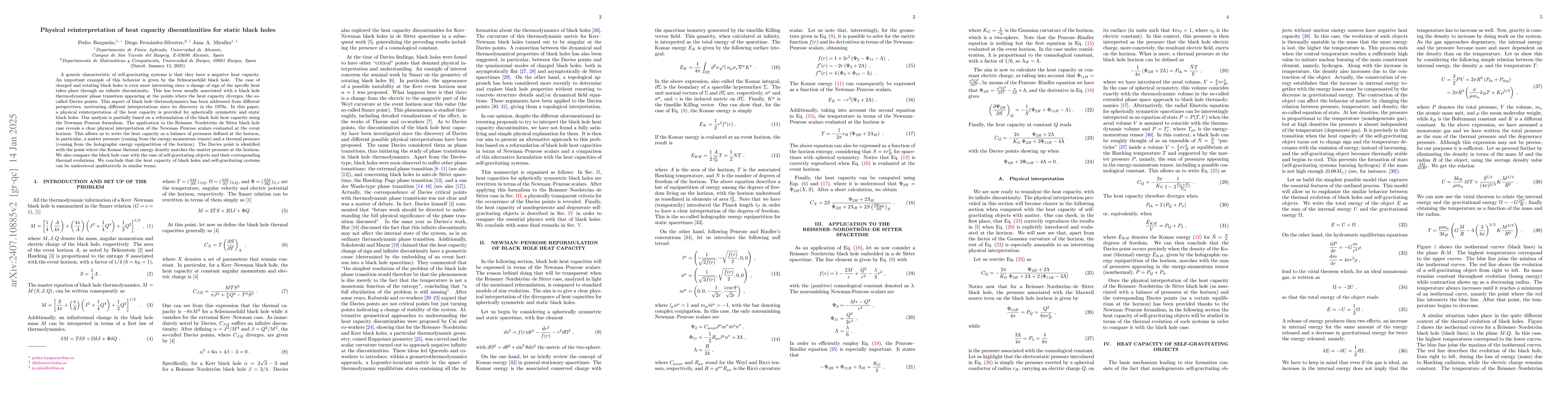 Thumbnail for Physical reinterpretation of heat capacity discontinuities for static
  black holes