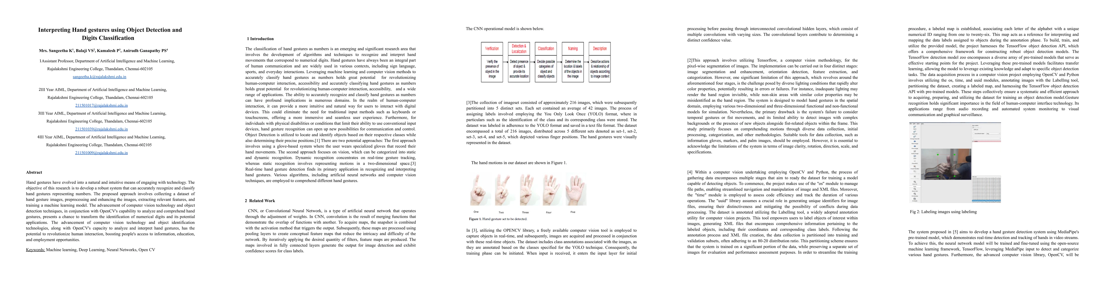 Thumbnail for Interpreting Hand gestures using Object Detection and Digits
  Classification