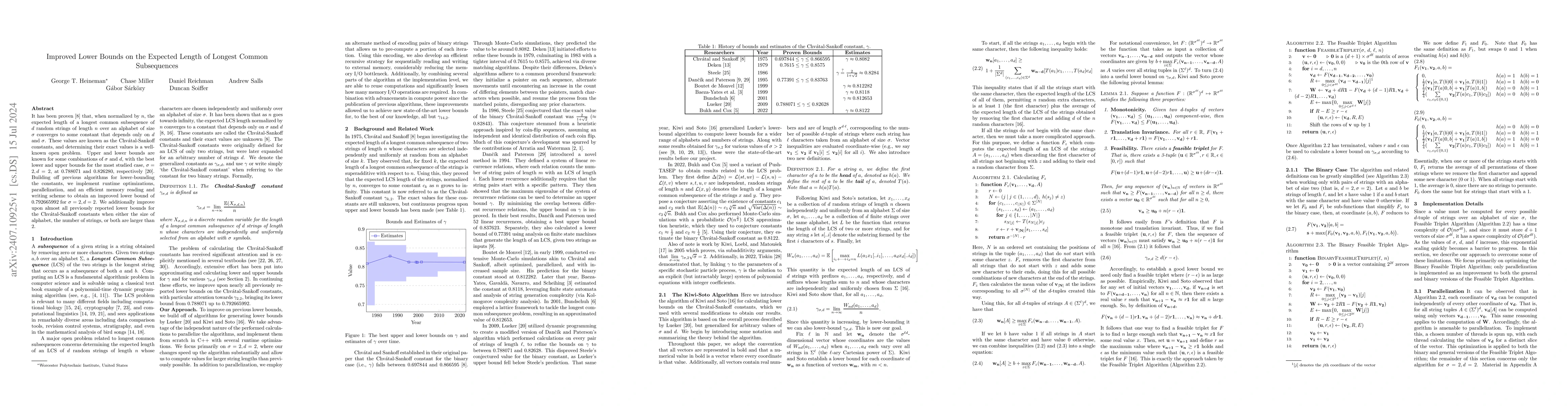 Thumbnail for Improved Lower Bounds on the Expected Length of Longest Common
  Subsequences