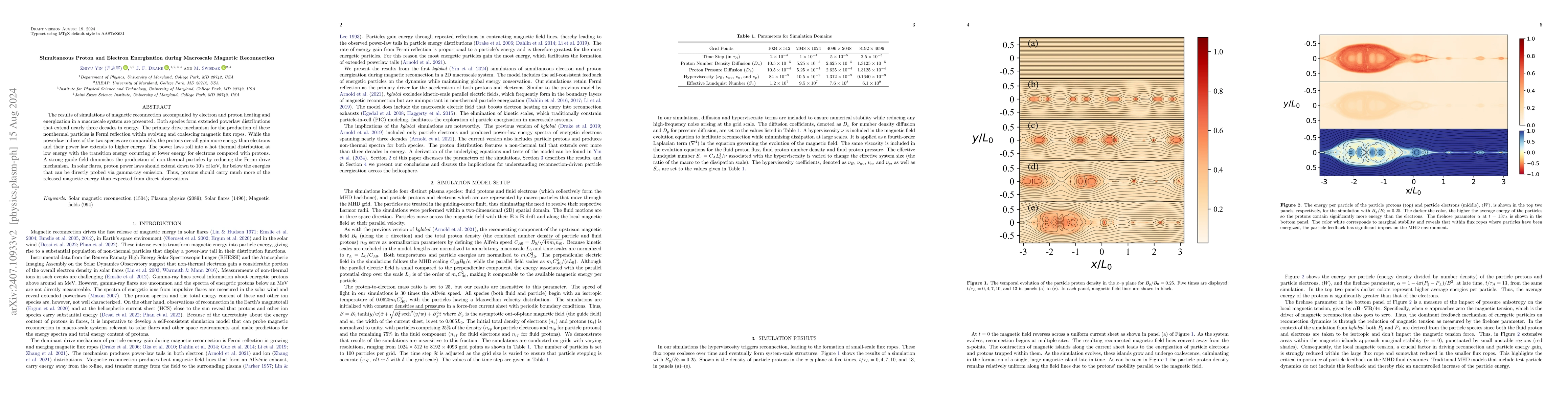 Thumbnail for Simultaneous Proton and Electron Energization during Macroscale Magnetic
  Reconnection