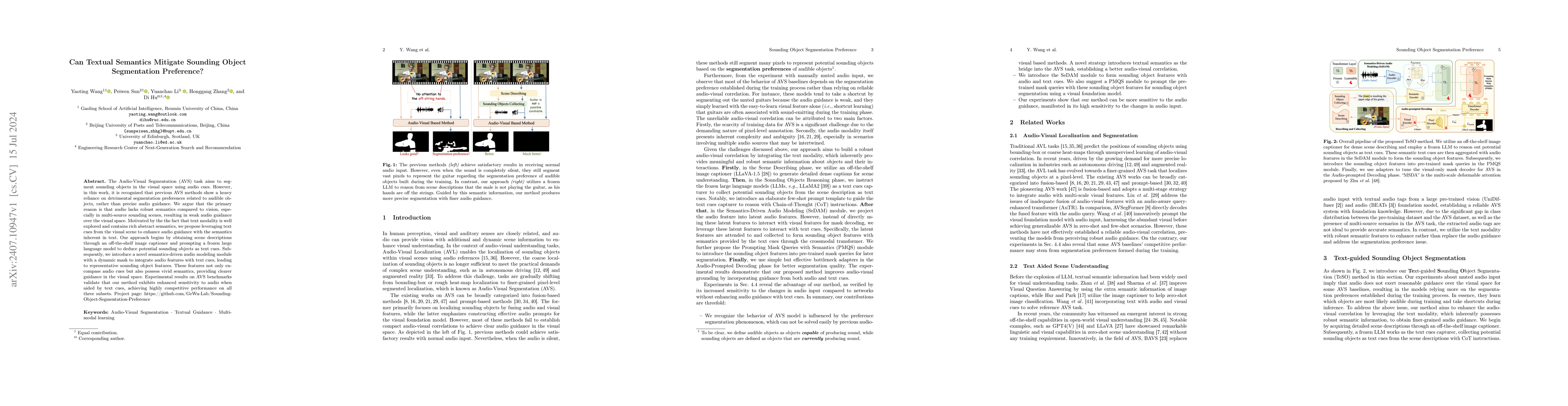 Thumbnail for Can Textual Semantics Mitigate Sounding Object Segmentation Preference?