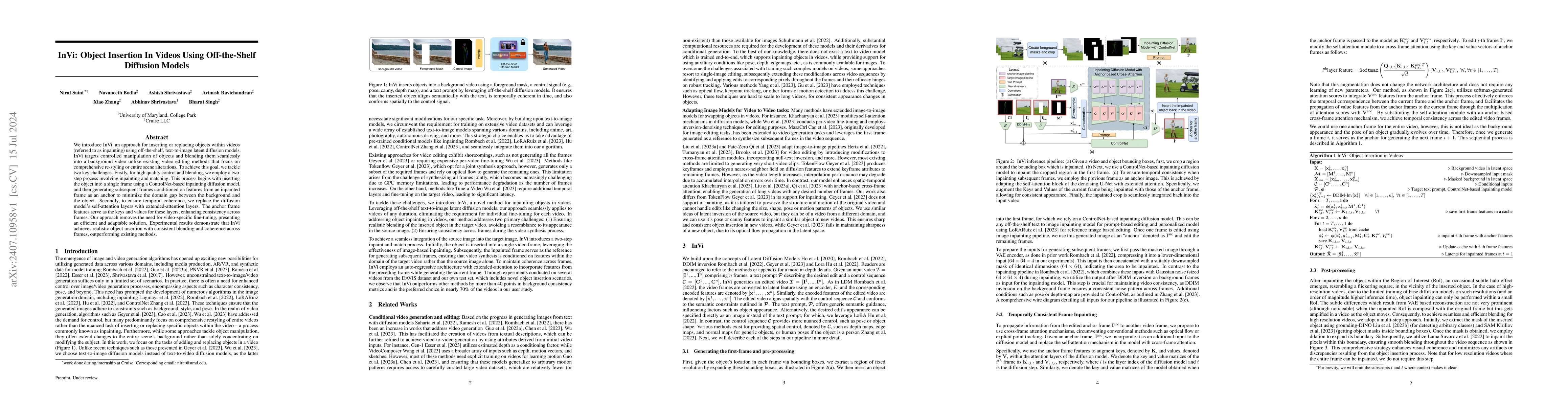 Thumbnail for InVi: Object Insertion In Videos Using Off-the-Shelf Diffusion Models