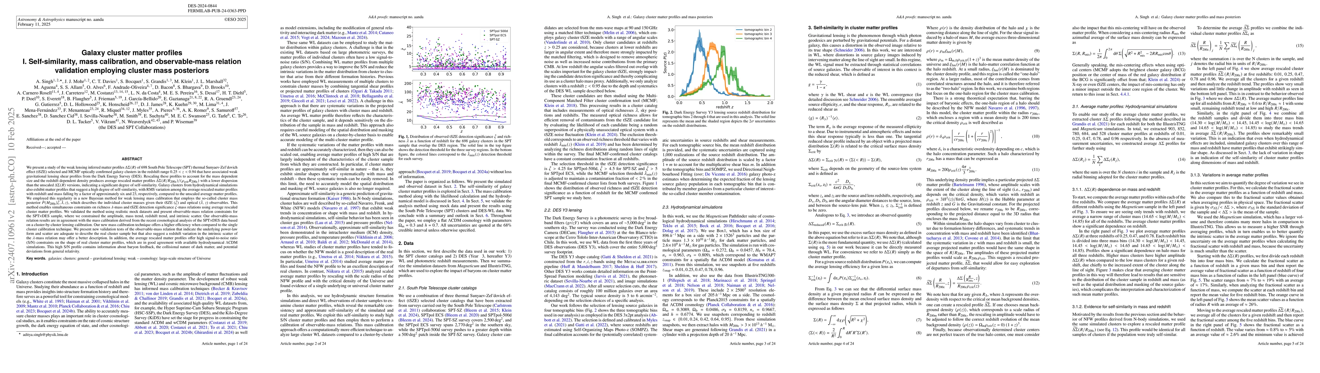 Thumbnail for Galaxy cluster matter profiles: I. Self-similarity and mass calibration