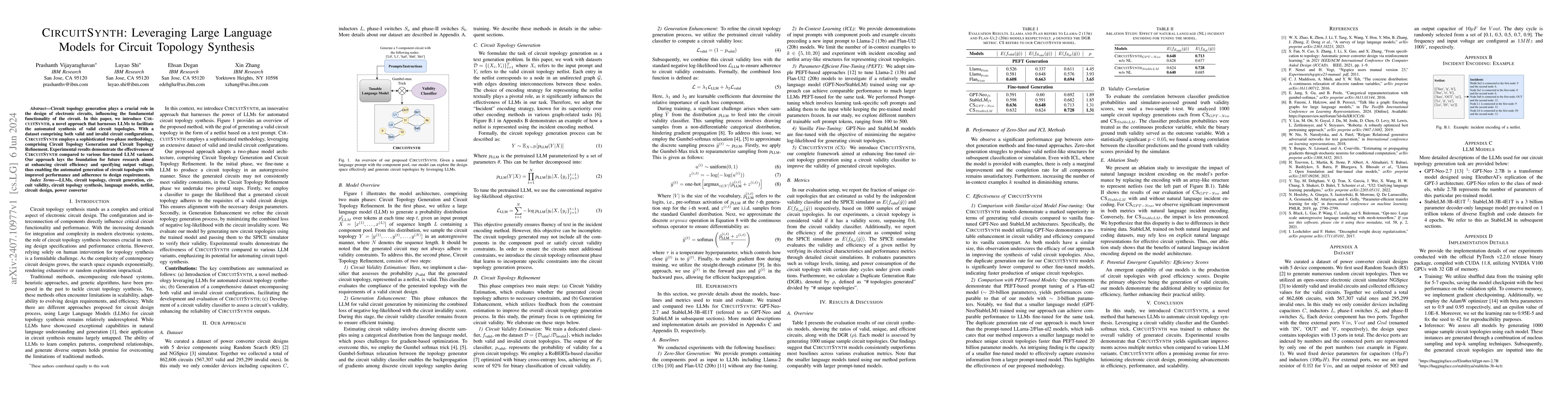 Thumbnail for CIRCUITSYNTH: Leveraging Large Language Models for Circuit Topology
  Synthesis