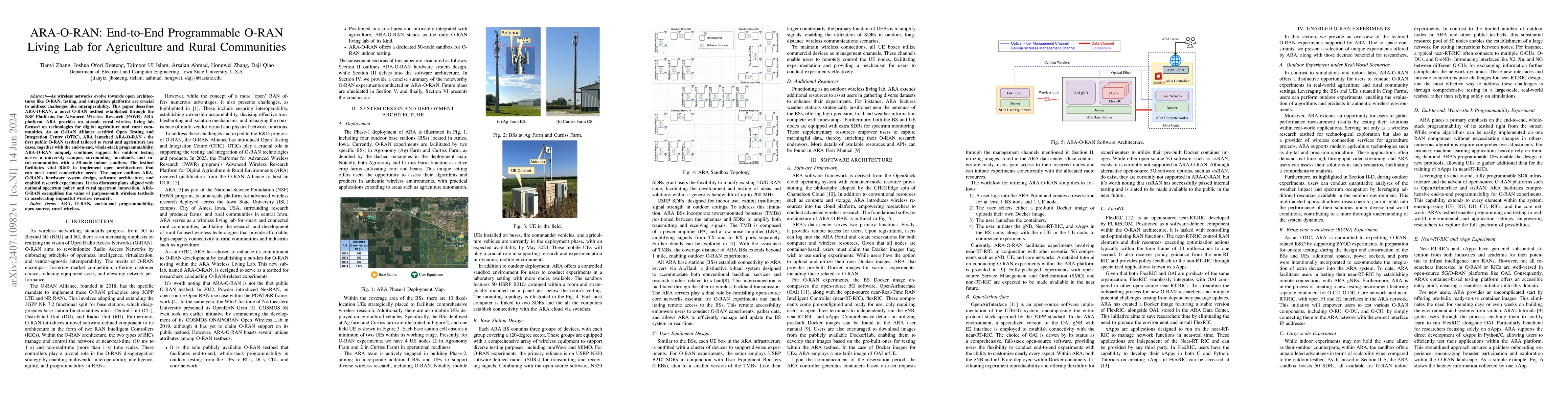 Thumbnail for ARA-O-RAN: End-to-End Programmable O-RAN Living Lab for Agriculture and
  Rural Communities