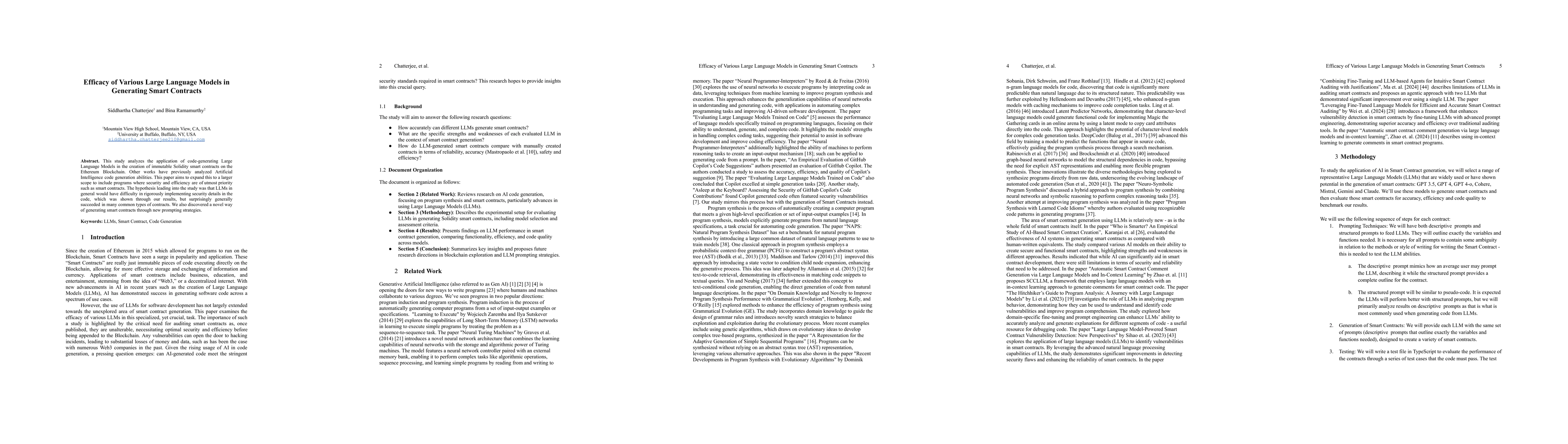 Thumbnail for Efficacy of Various Large Language Models in Generating Smart Contracts