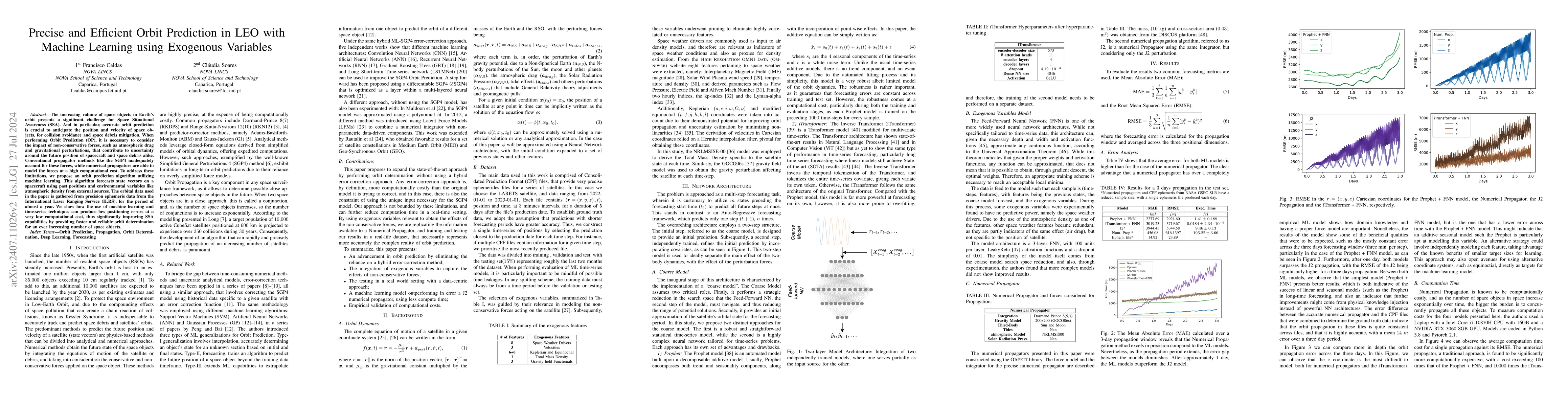 Thumbnail for Precise and Efficient Orbit Prediction in LEO with Machine Learning
  using Exogenous Variables