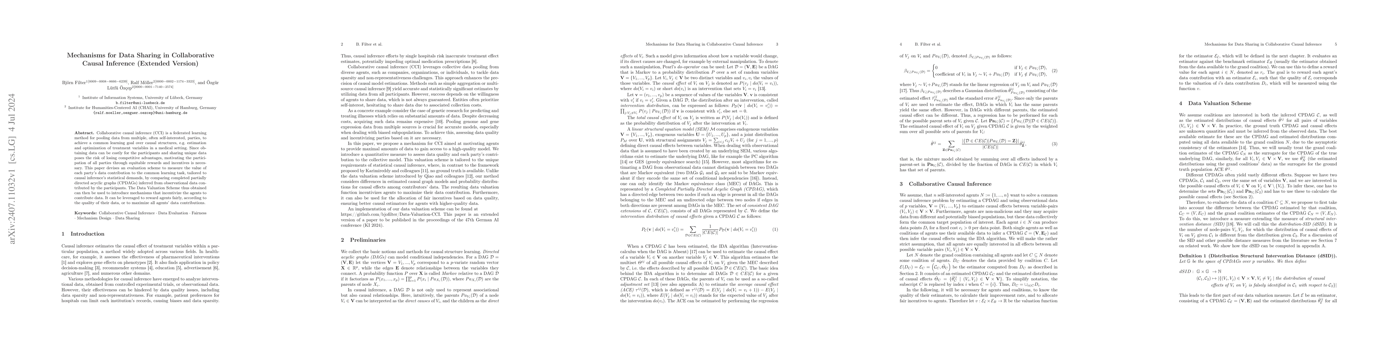 Thumbnail for Mechanisms for Data Sharing in Collaborative Causal Inference (Extended
  Version)