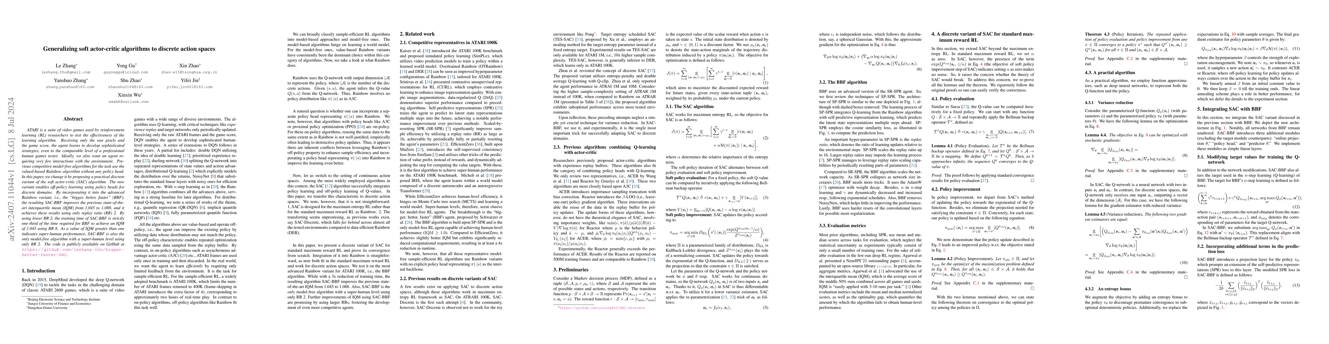 Thumbnail for Generalizing soft actor-critic algorithms to discrete action spaces