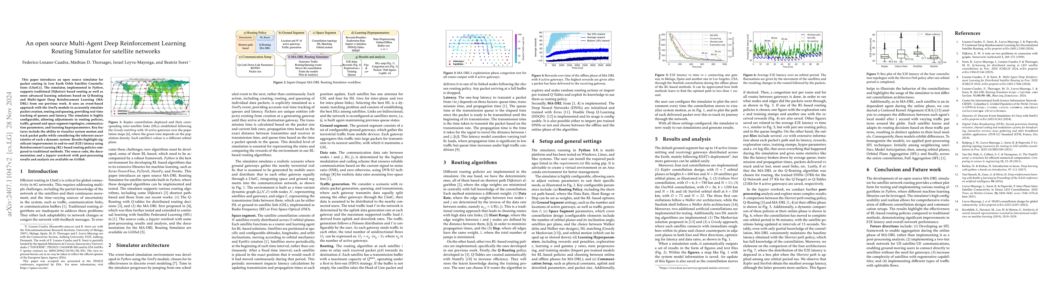 Thumbnail for An open source Multi-Agent Deep Reinforcement Learning Routing Simulator
  for satellite networks