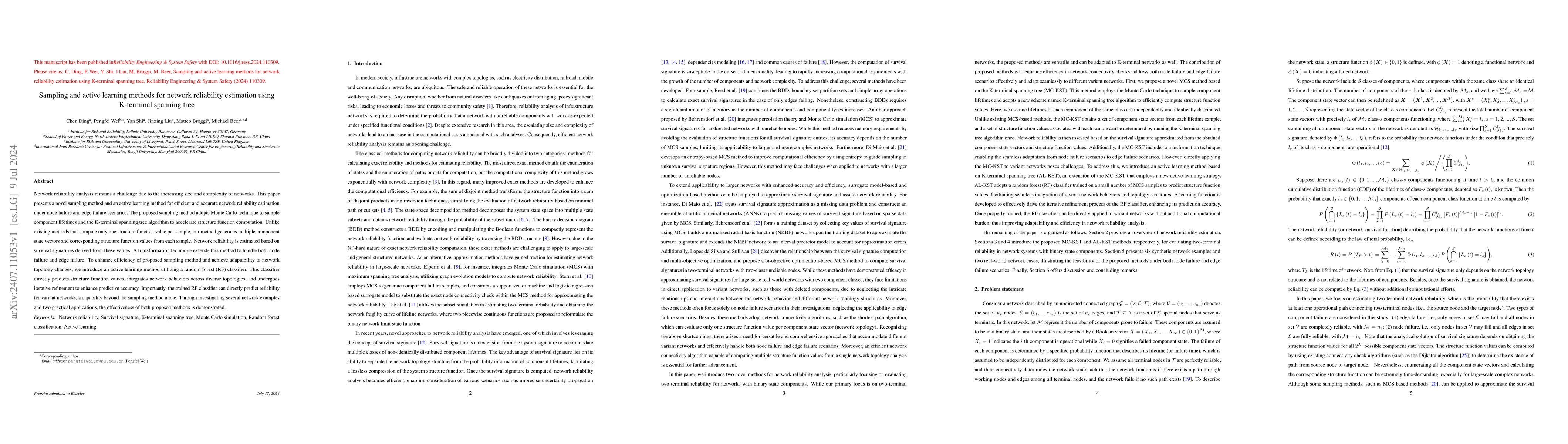 Thumbnail for Sampling and active learning methods for network reliability estimation
  using K-terminal spanning tree