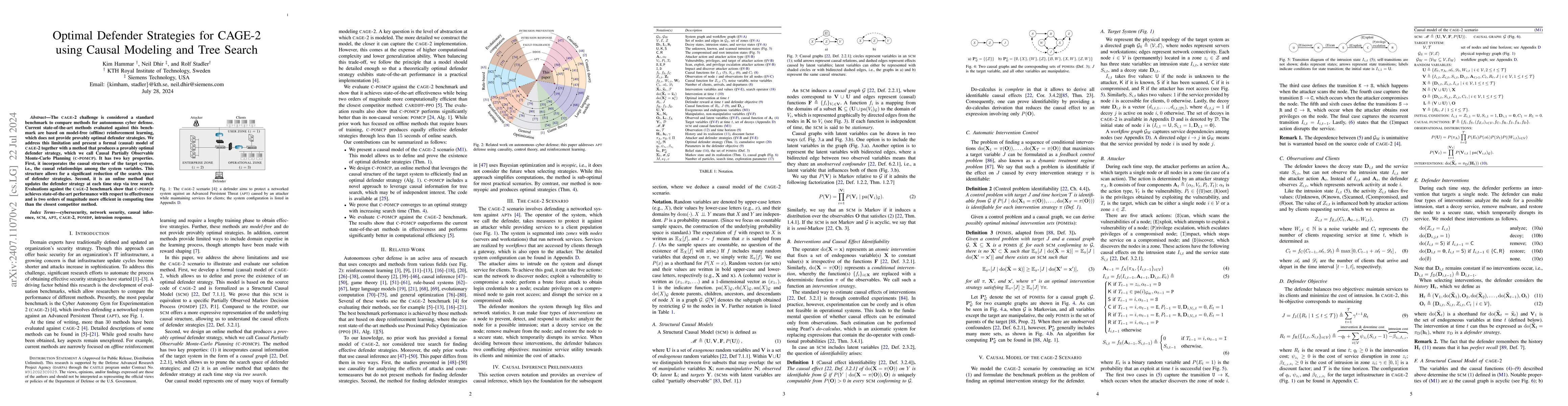Thumbnail for Optimal Defender Strategies for CAGE-2 using Causal Modeling and Tree
  Search
