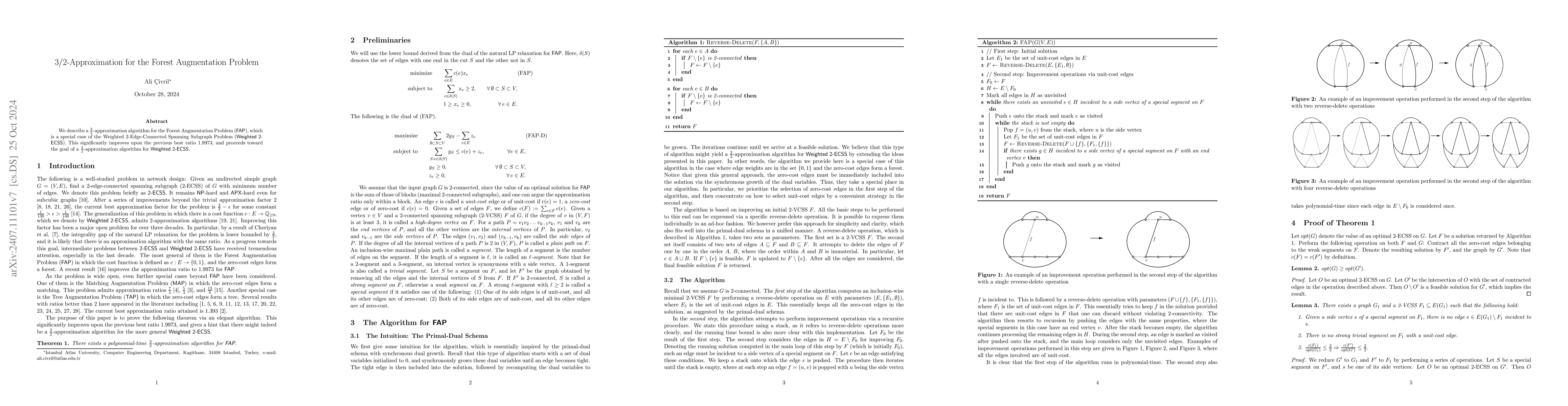 Thumbnail for 3/2-Approximation for the Forest Augmentation Problem