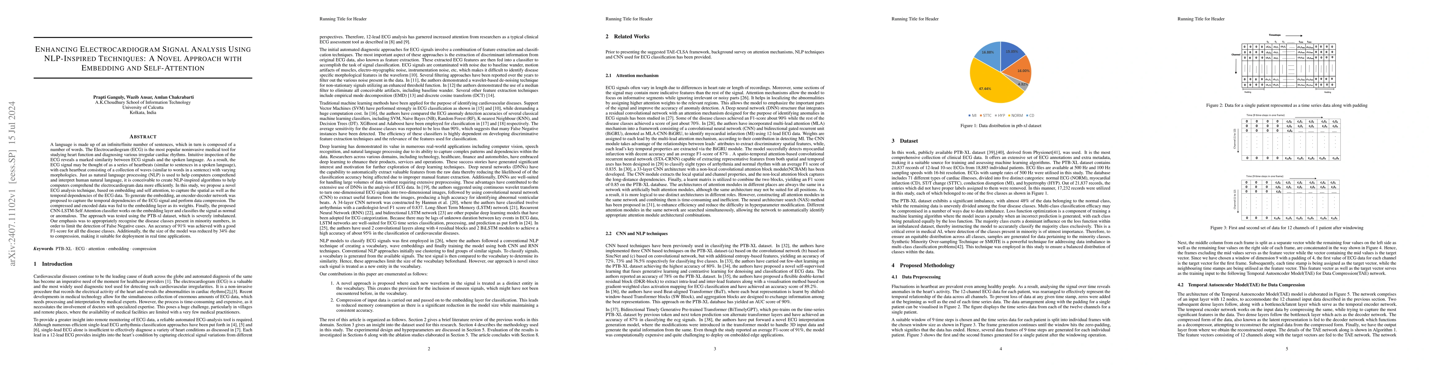 Thumbnail for Enhancing Electrocardiogram Signal Analysis Using NLP-Inspired
  Techniques: A Novel Approach with Embedding and Self-Attention