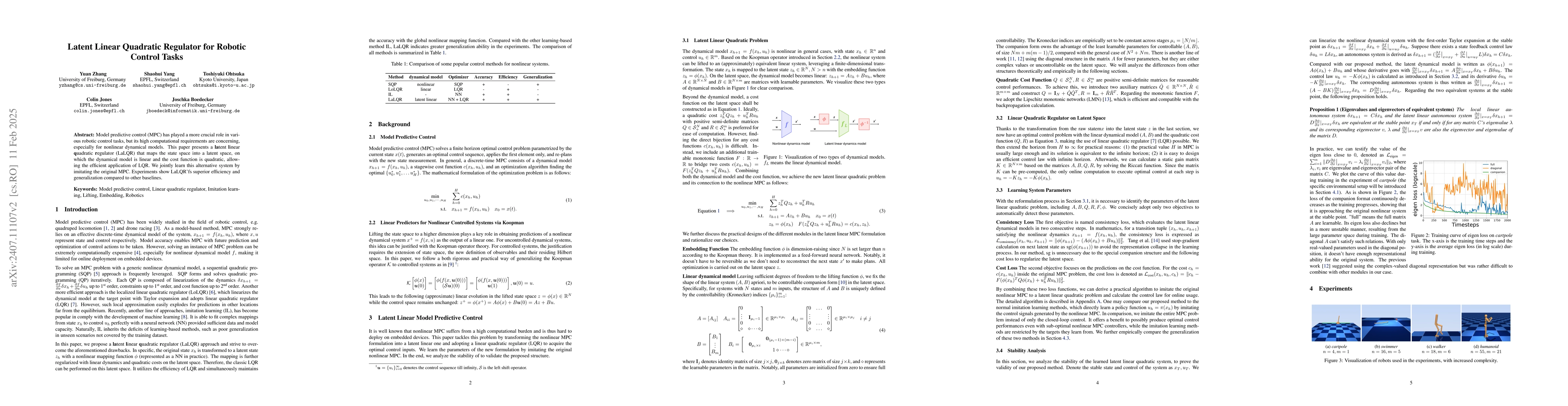 Thumbnail for Latent Linear Quadratic Regulator for Robotic Control Tasks