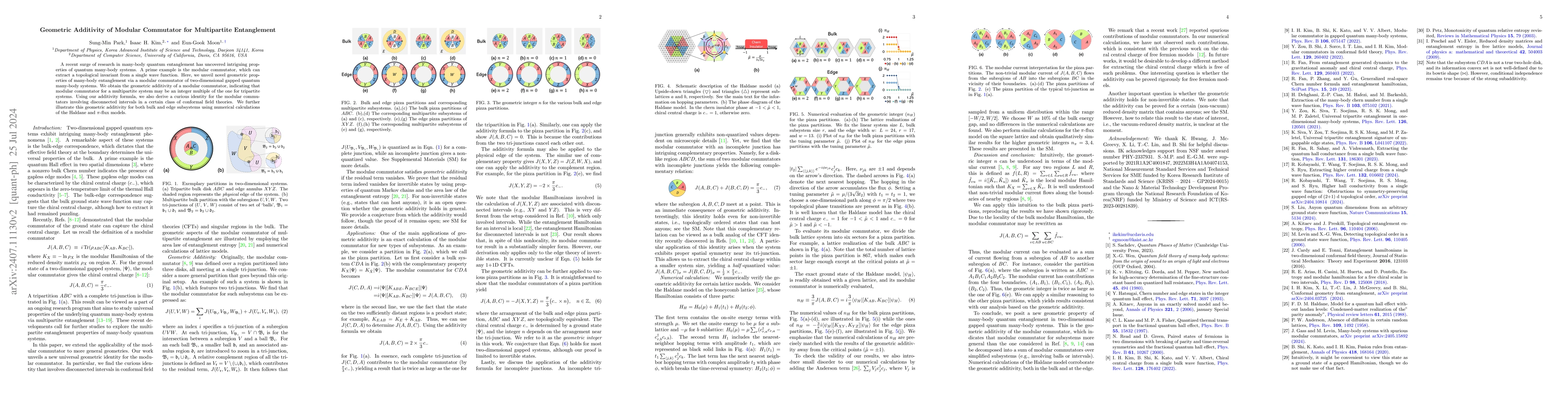 Thumbnail for Geometric additivity of modular commutator for multipartite entanglement