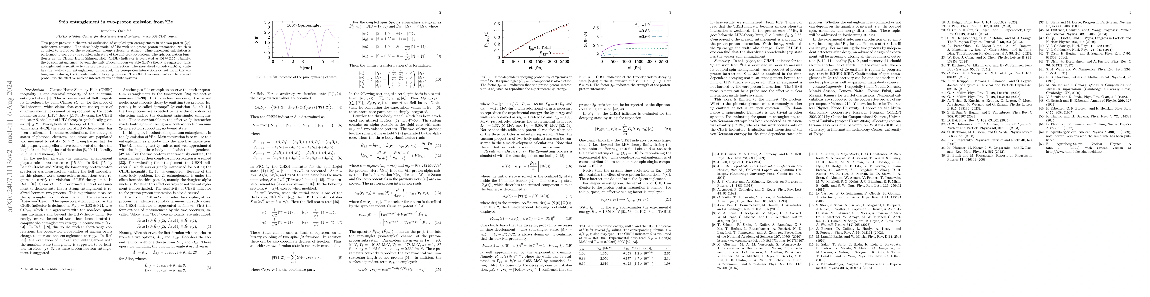 Thumbnail for Spin entanglement in two-proton emission from $^6$Be