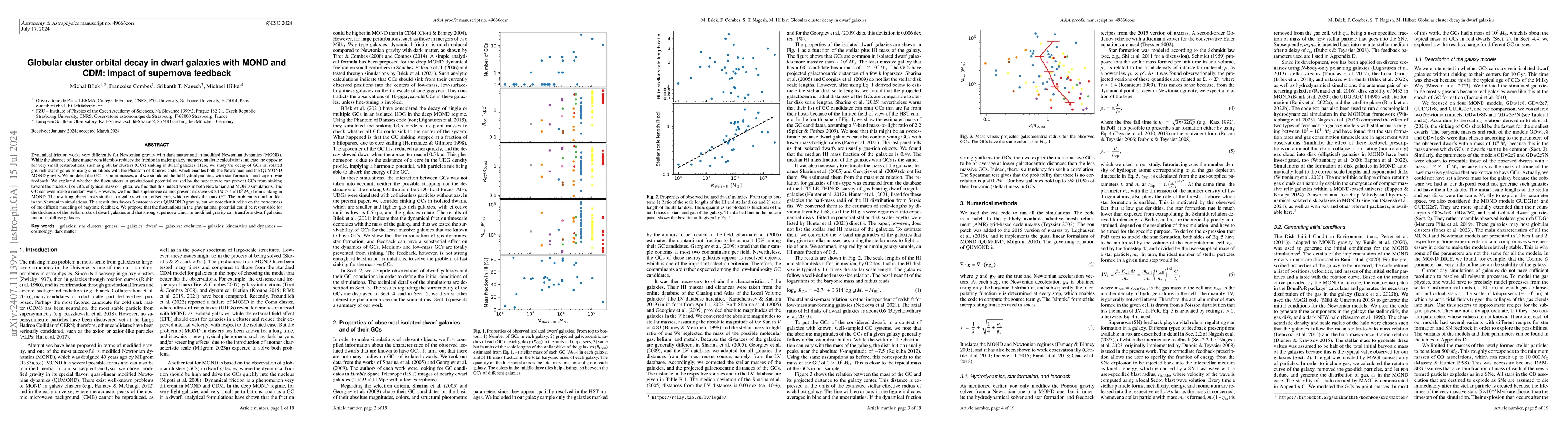 Thumbnail for Globular cluster orbital decay in dwarf galaxies with MOND and CDM:
  Impact of supernova feedback