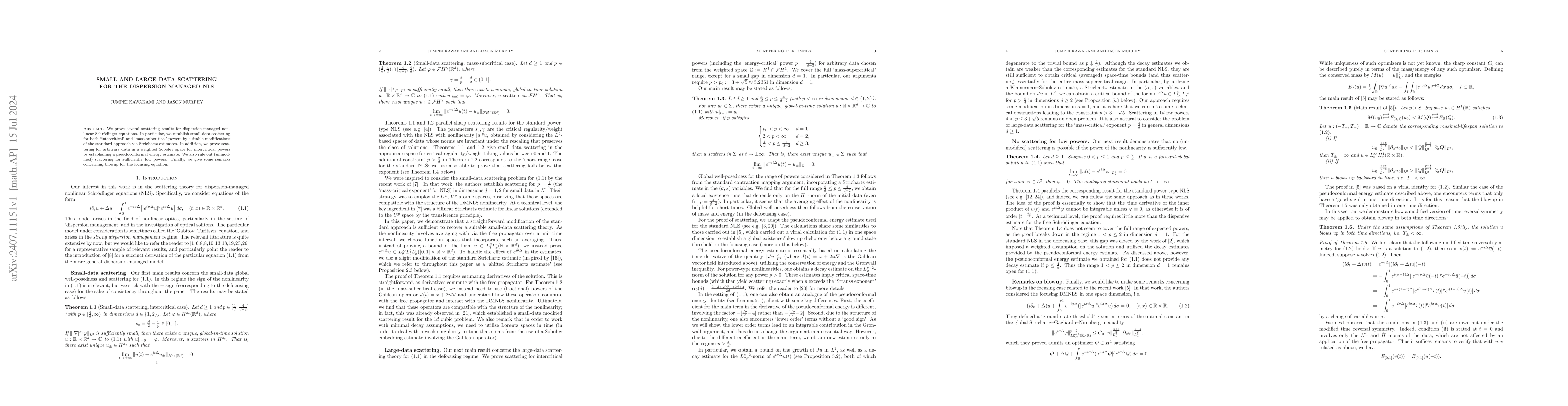 Thumbnail for Small and large data scattering for the dispersion-managed NLS