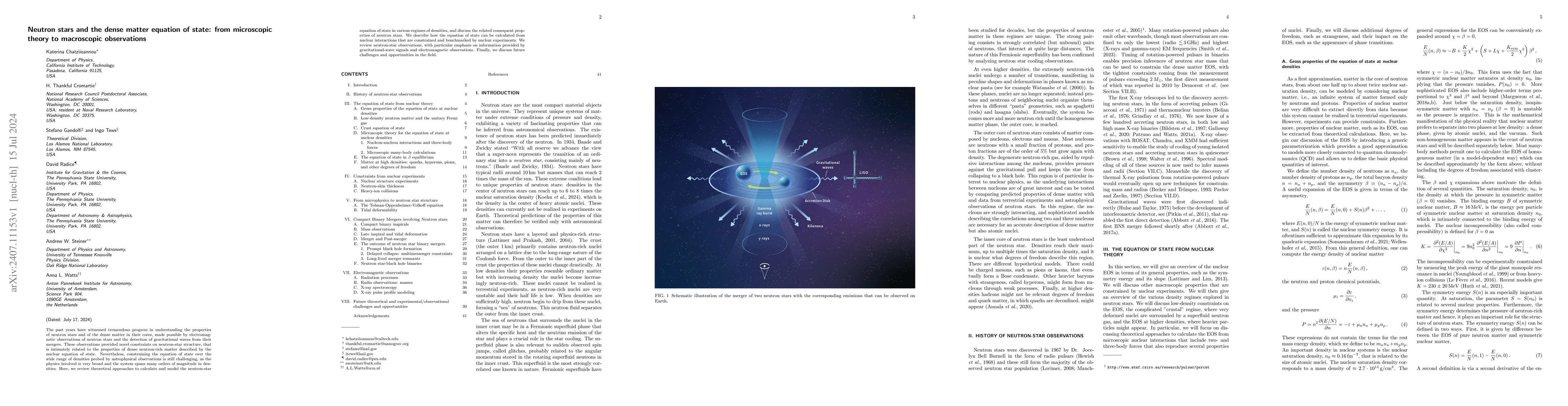 Thumbnail for Neutron stars and the dense matter equation of state: from microscopic
  theory to macroscopic observations