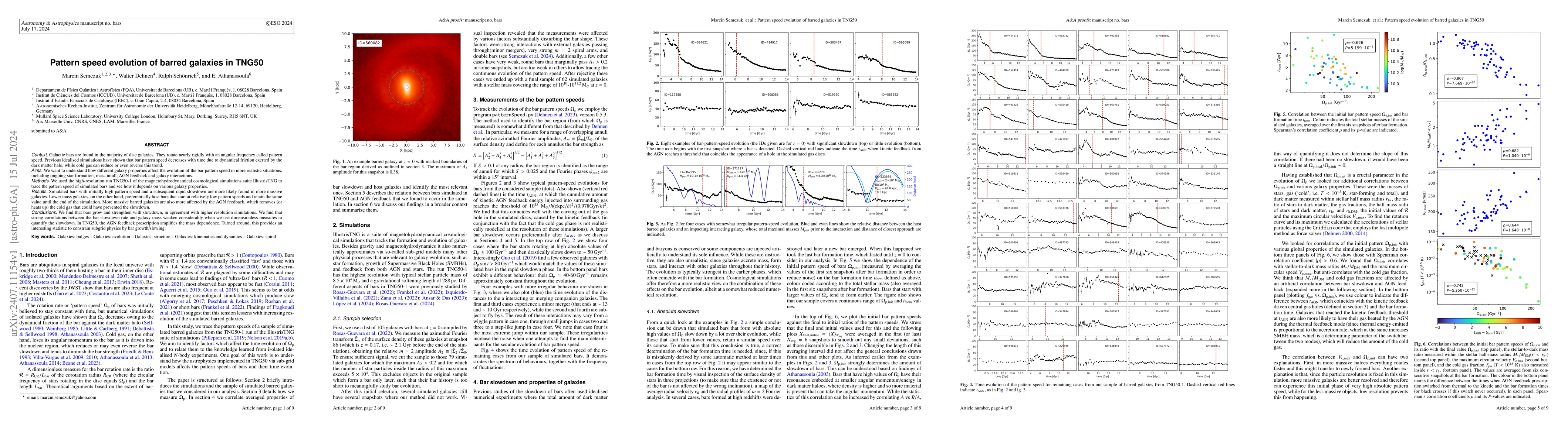 Thumbnail for Pattern speed evolution of barred galaxies in TNG50