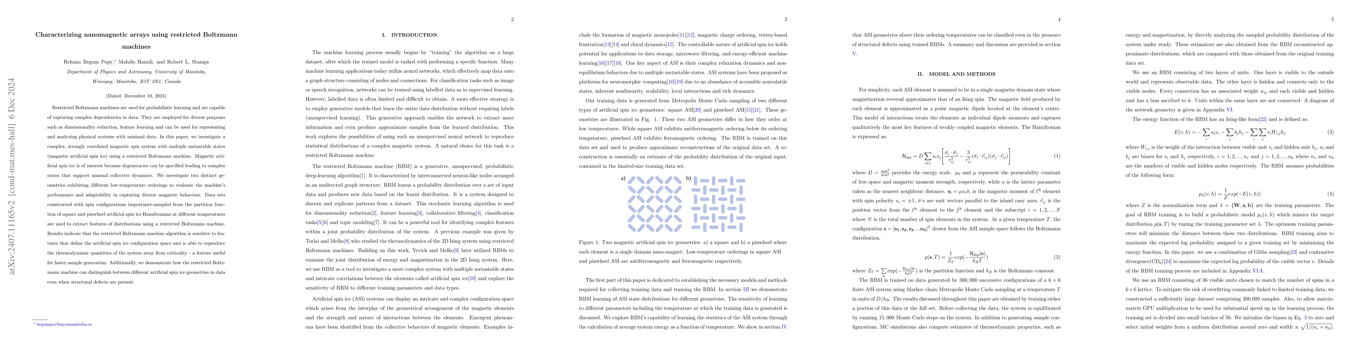 Thumbnail for Characterizing nanomagnetic arrays using restricted Boltzmann machines