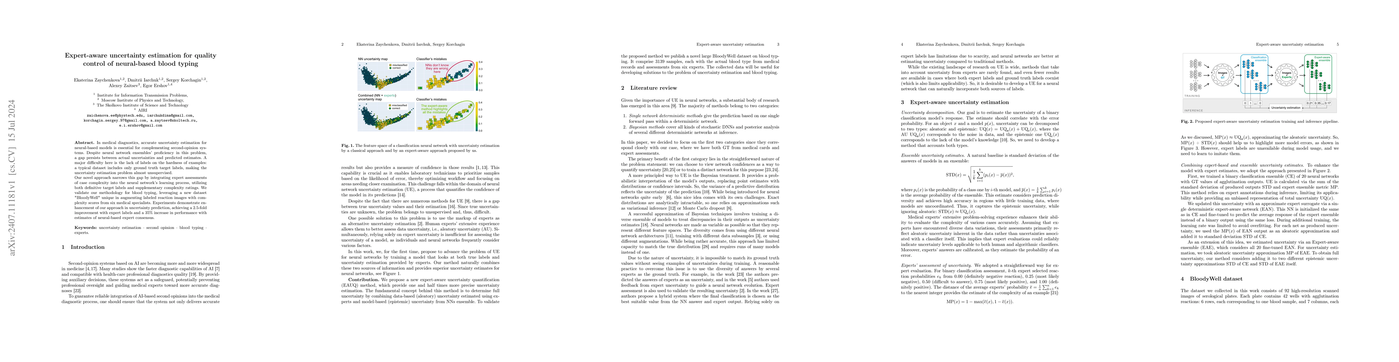 Thumbnail for Expert-aware uncertainty estimation for quality control of neural-based
  blood typing