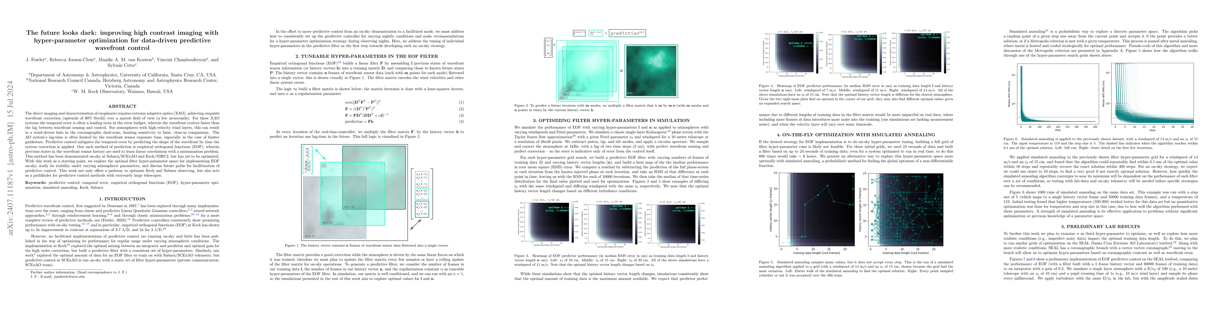 Thumbnail for The future looks dark: improving high contrast imaging with
  hyper-parameter optimization for data-driven predictive wavefront control