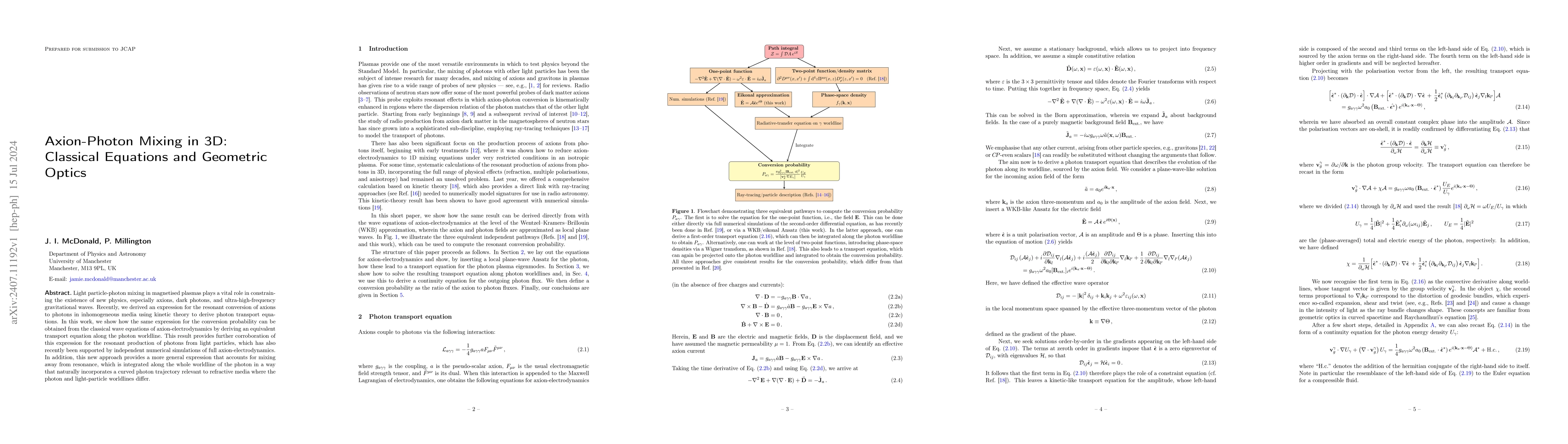 Thumbnail for Axion-Photon Mixing in 3D: Classical Equations and Geometric Optics