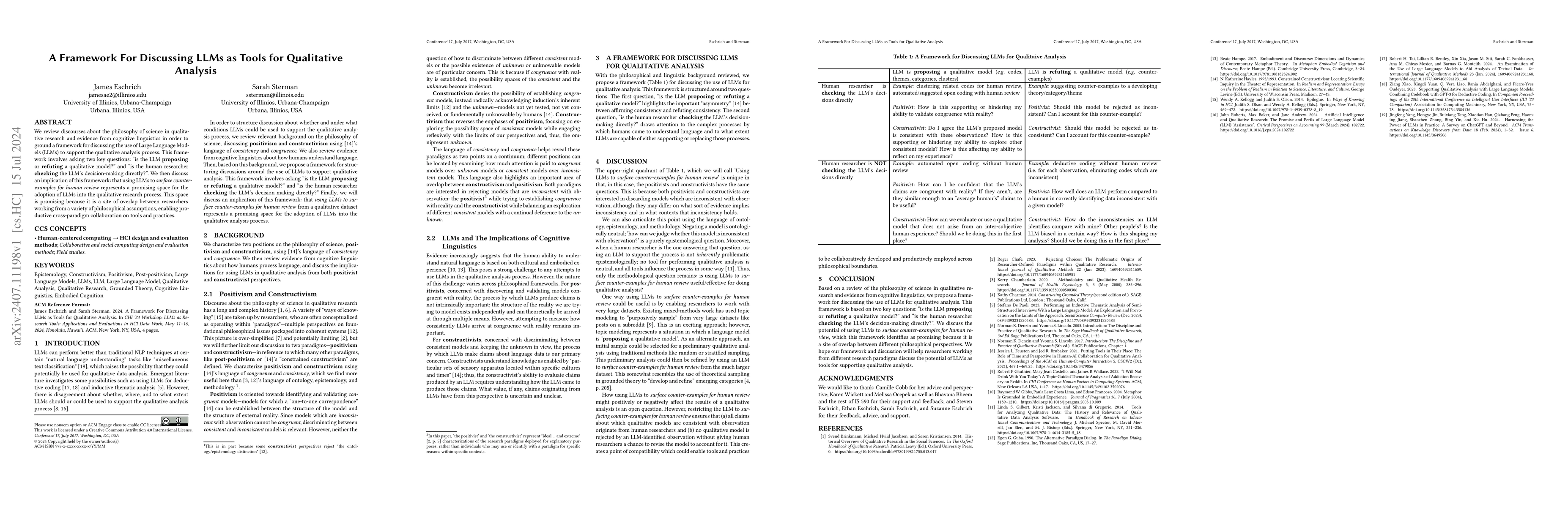 Thumbnail for A Framework For Discussing LLMs as Tools for Qualitative Analysis