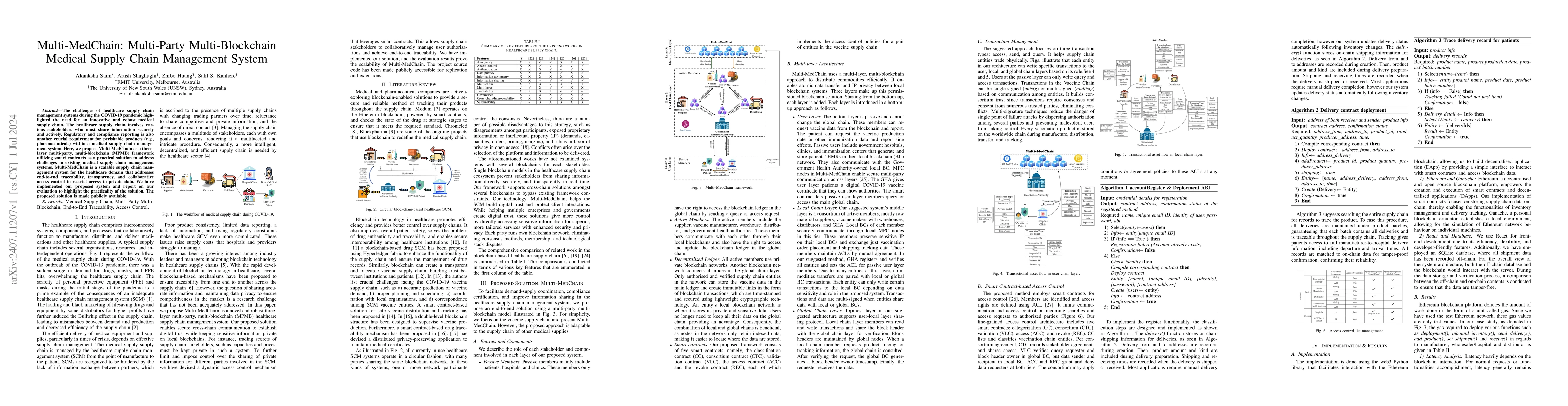 Thumbnail for Multi-MedChain: Multi-Party Multi-Blockchain Medical Supply Chain
  Management System