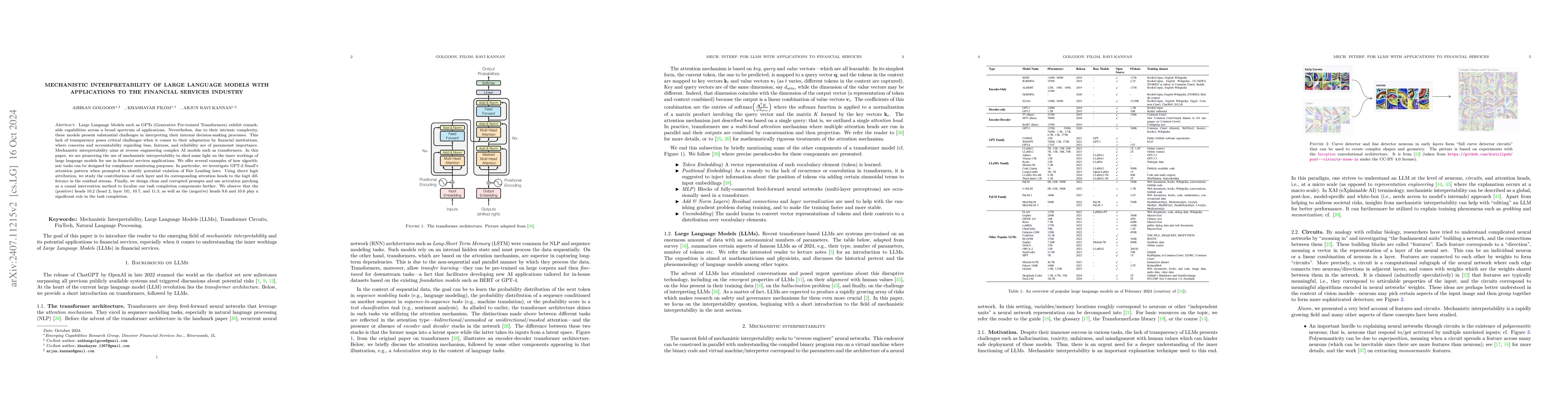 Thumbnail for Mechanistic interpretability of large language models with applications
  to the financial services industry
