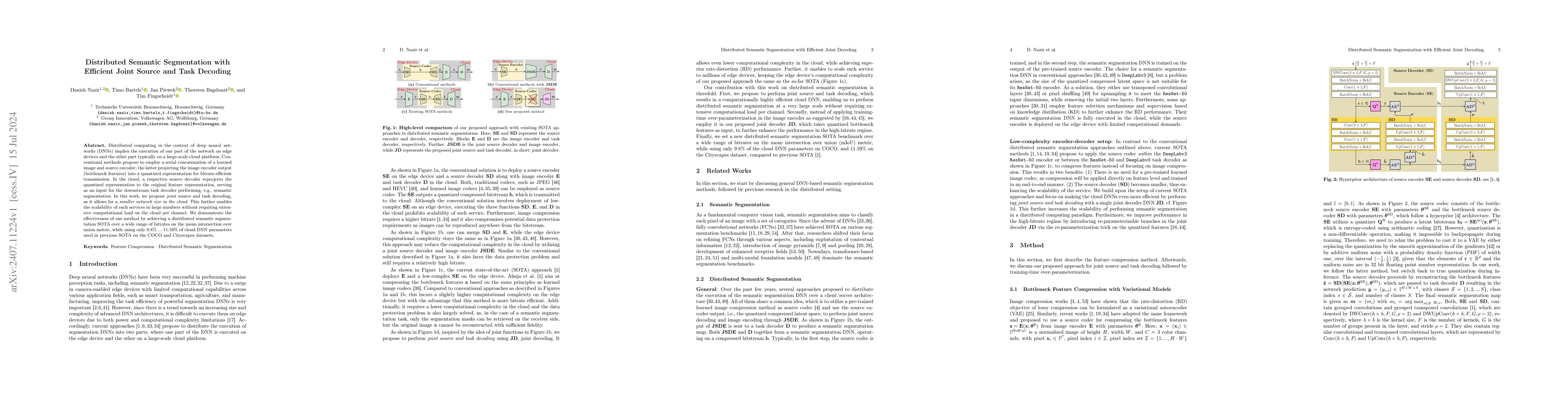 Thumbnail for Distributed Semantic Segmentation with Efficient Joint Source and Task
  Decoding