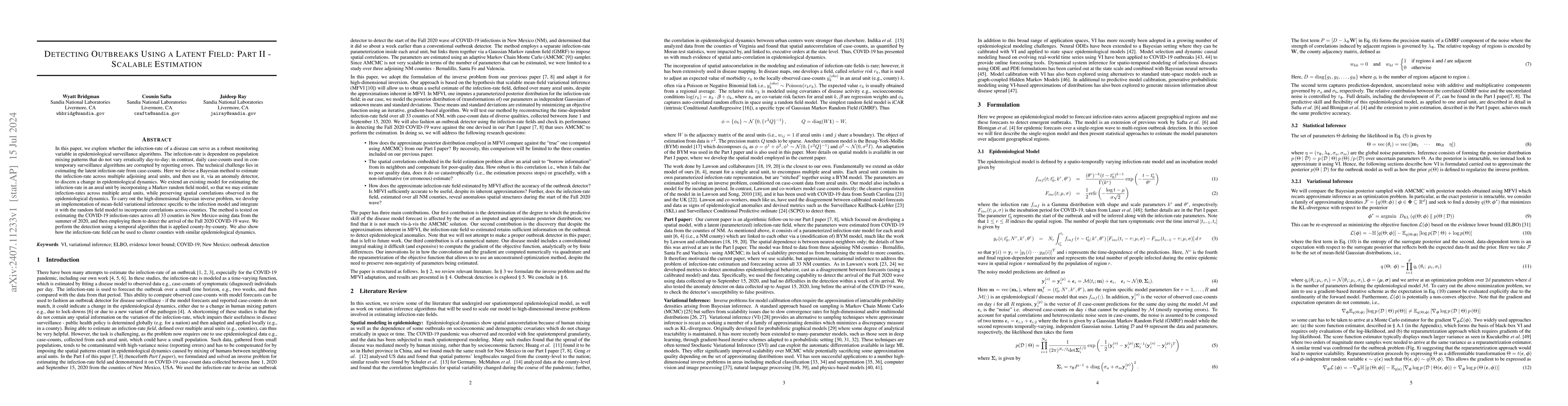 Thumbnail for Detecting Outbreaks Using a Latent Field: Part II -- Scalable Estimation