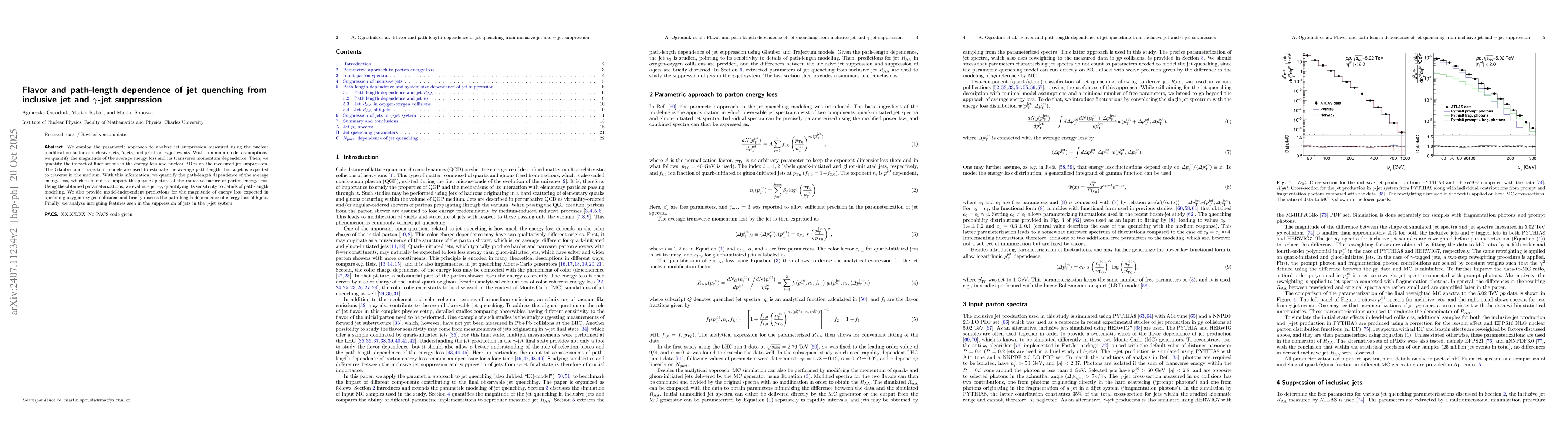 Thumbnail for Flavor and path-length dependence of jet quenching from inclusive jet
  and γ-jet suppression