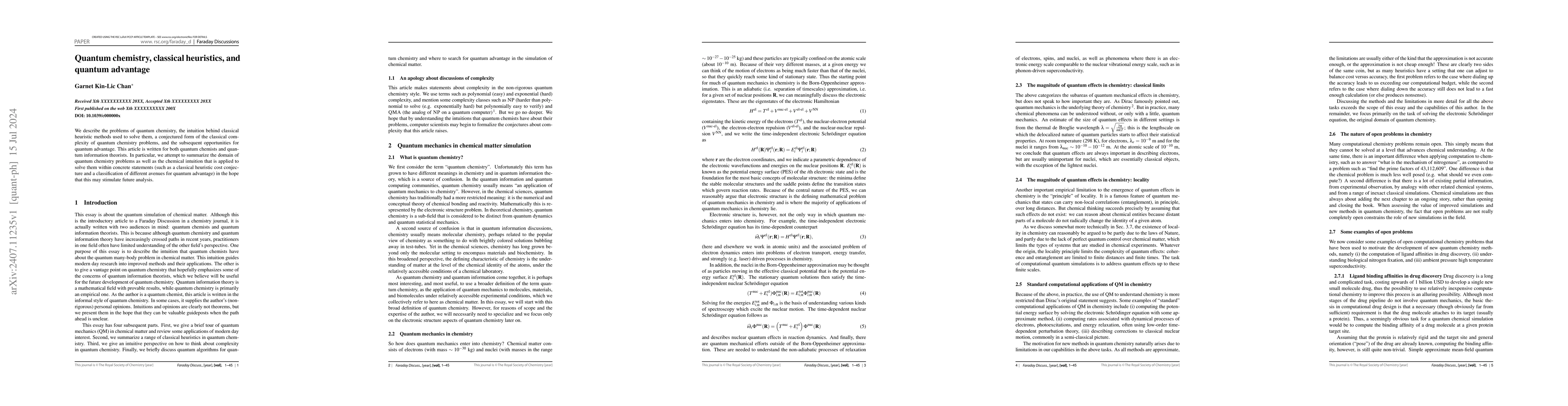 Thumbnail for Quantum chemistry, classical heuristics, and quantum advantage