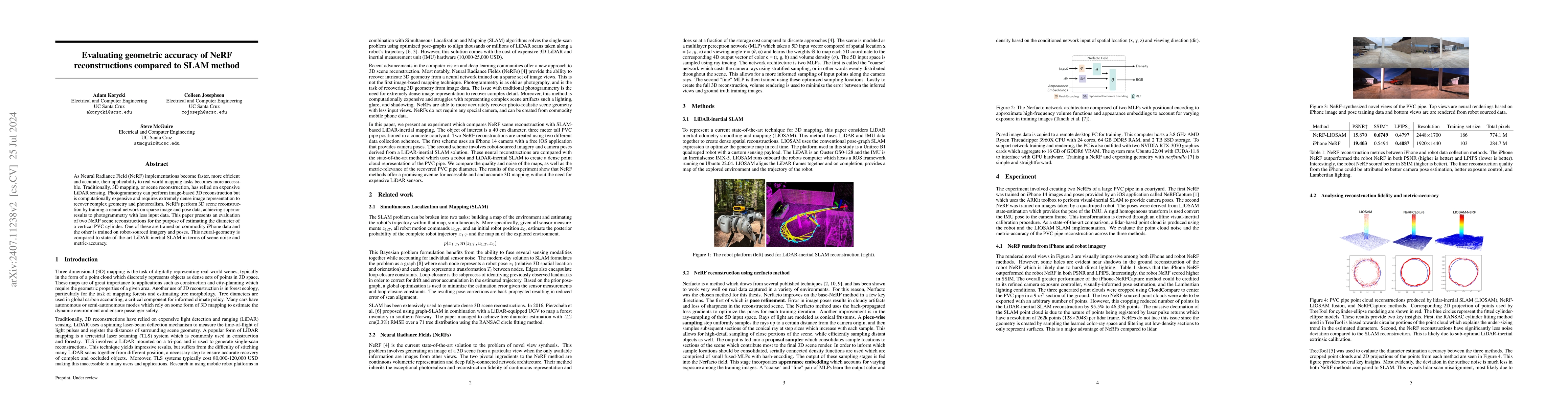 Thumbnail for Evaluating geometric accuracy of NeRF reconstructions compared to SLAM
  method