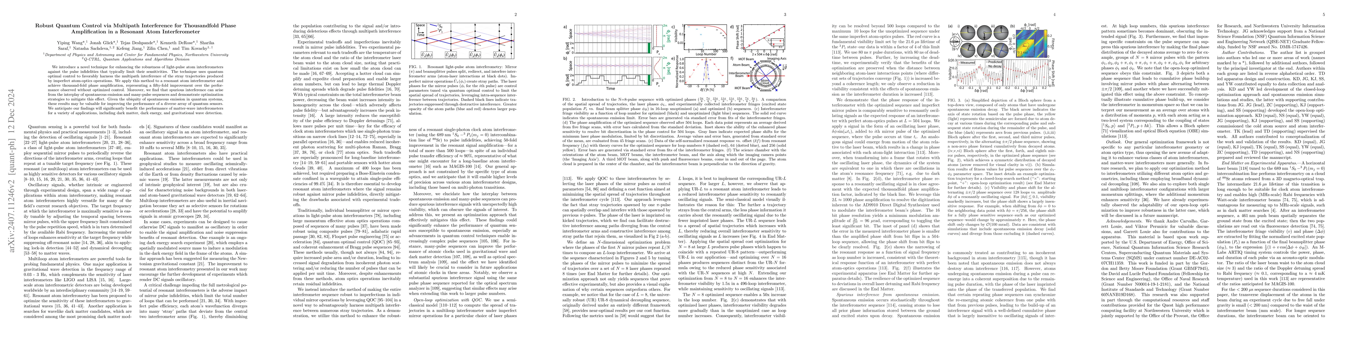 Thumbnail for Robust Quantum Control via Multipath Interference for Thousandfold Phase
  Amplification in a Resonant Atom Interferometer