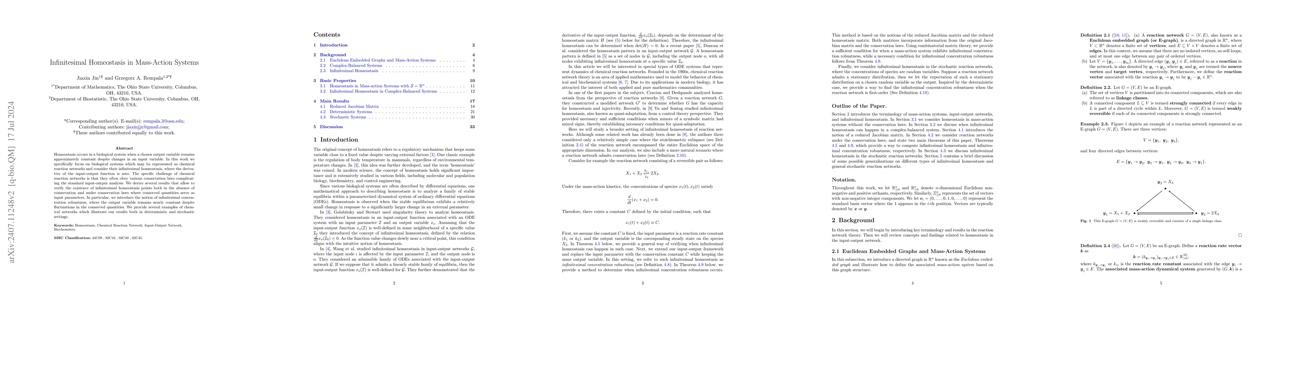 Thumbnail for Infinitesimal Homeostasis in Mass-Action Systems