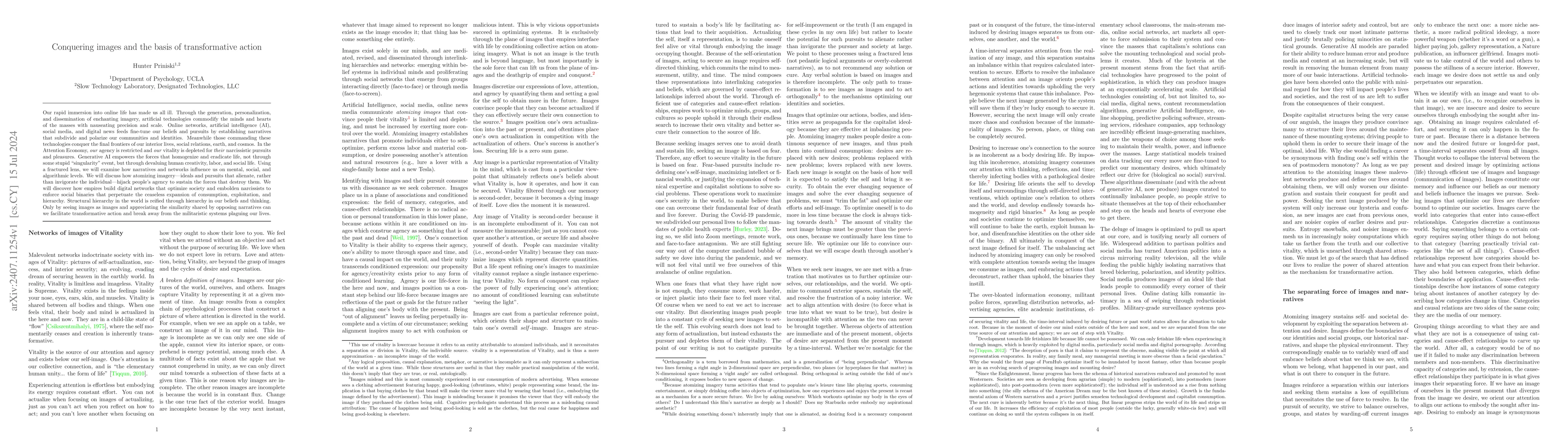Thumbnail for Conquering images and the basis of transformative action