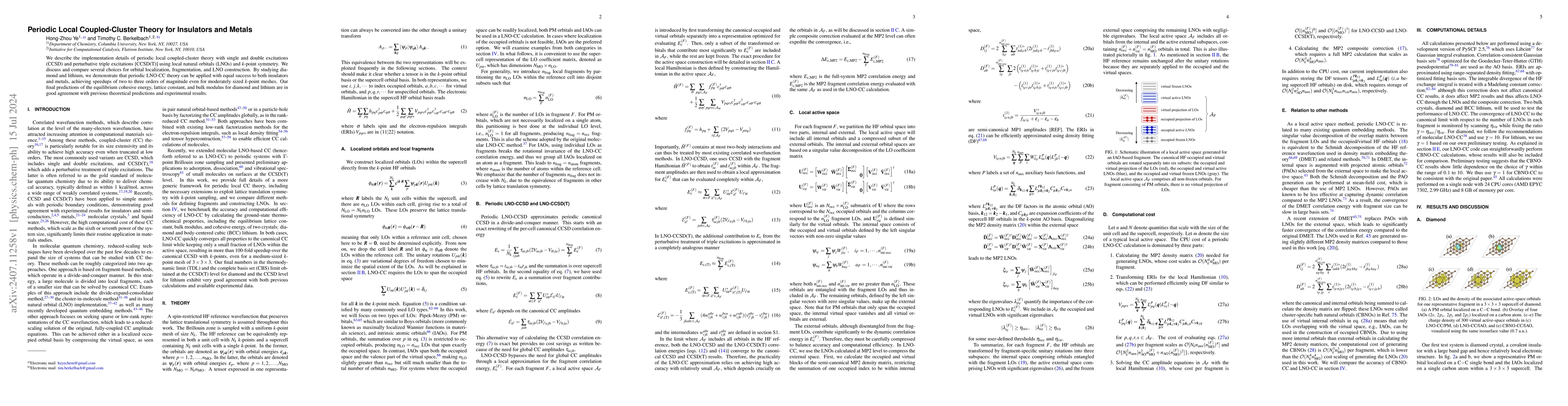 Thumbnail for Periodic Local Coupled-Cluster Theory for Insulators and Metals