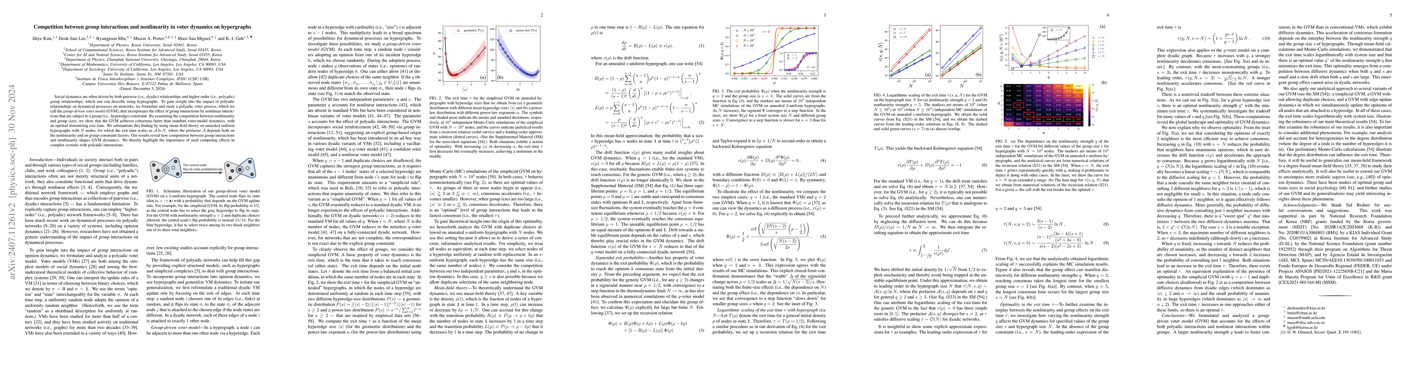 Thumbnail for Competition between group interactions and nonlinearity in voter
  dynamics on hypergraphs