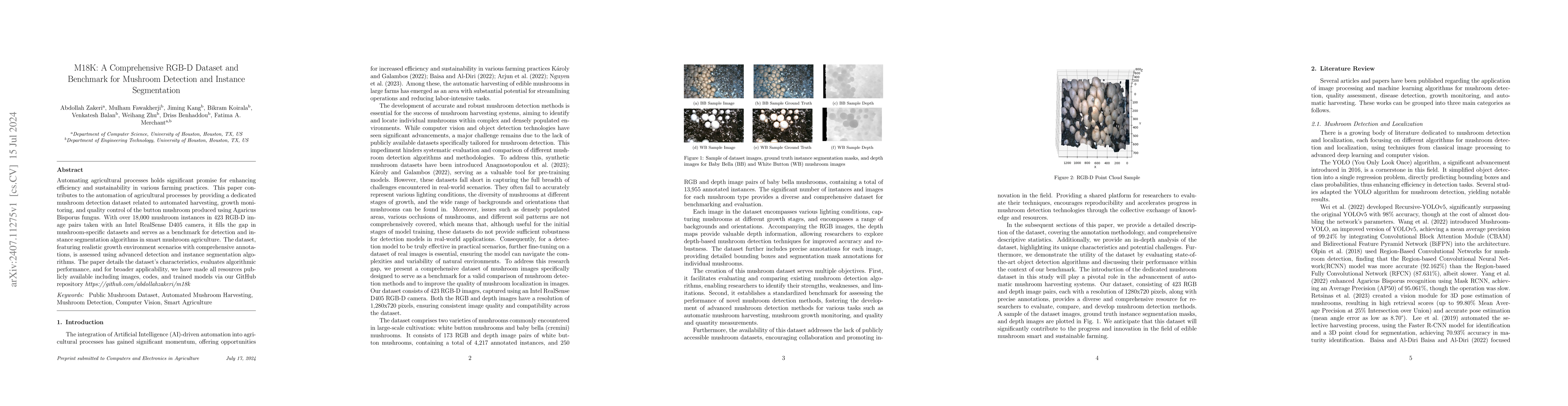 Thumbnail for M18K: A Comprehensive RGB-D Dataset and Benchmark for Mushroom Detection
  and Instance Segmentation