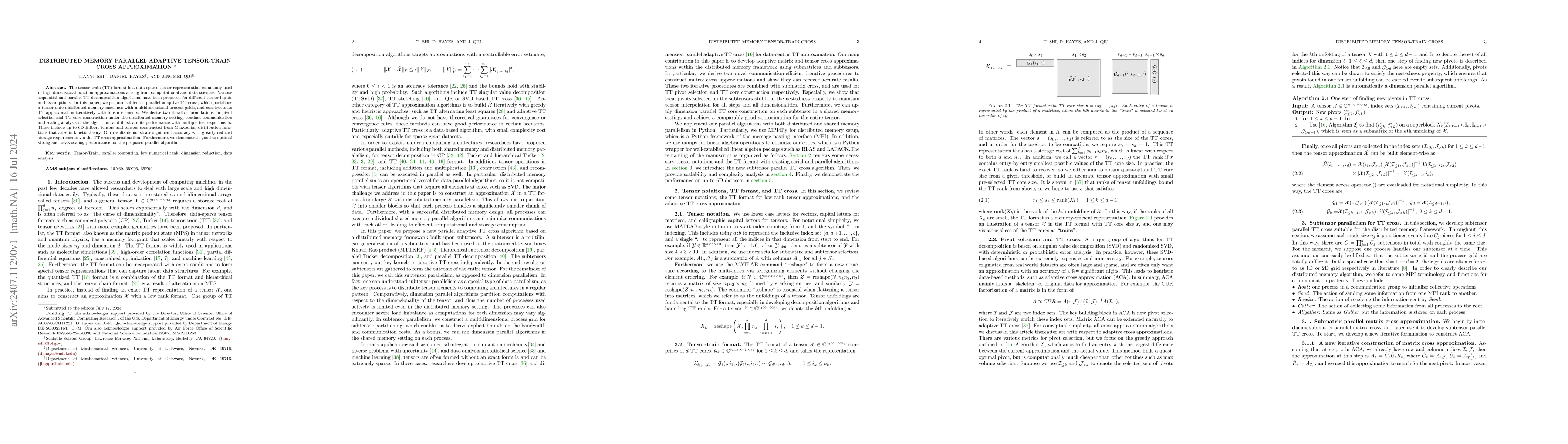 Thumbnail for Distributed memory parallel adaptive tensor-train cross approximation