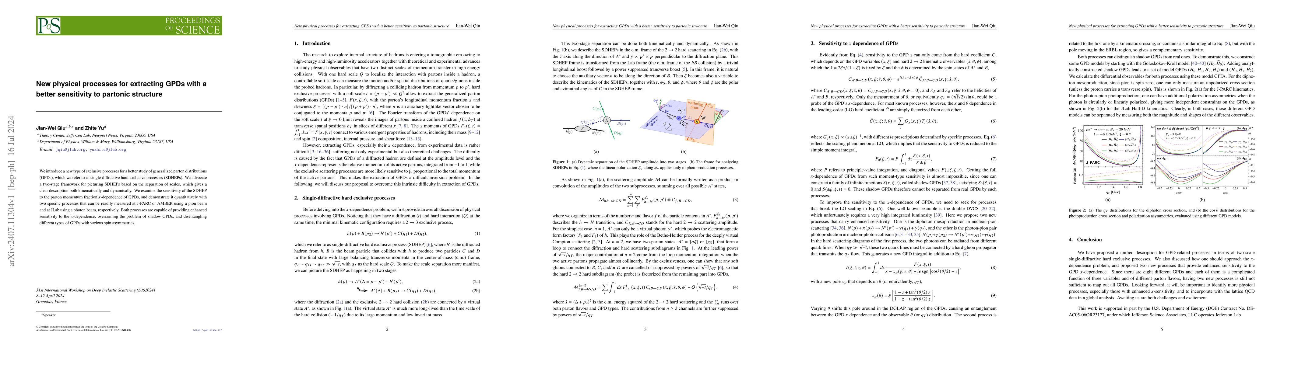 Thumbnail for New physical processes for extracting GPDs with a better sensitivity to
  partonic structure
