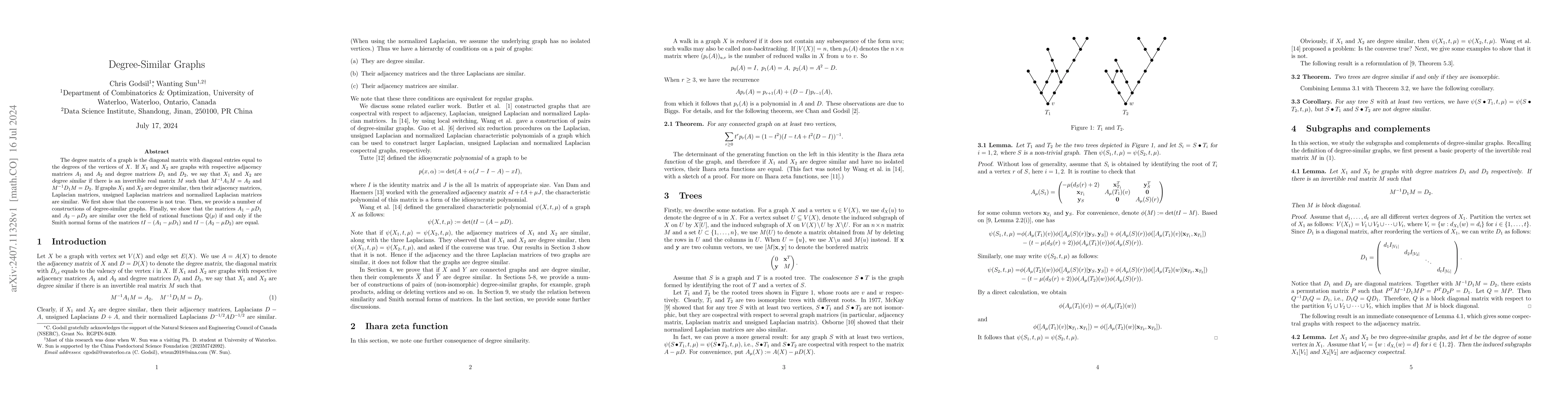 Thumbnail for Degree-Similar Graphs