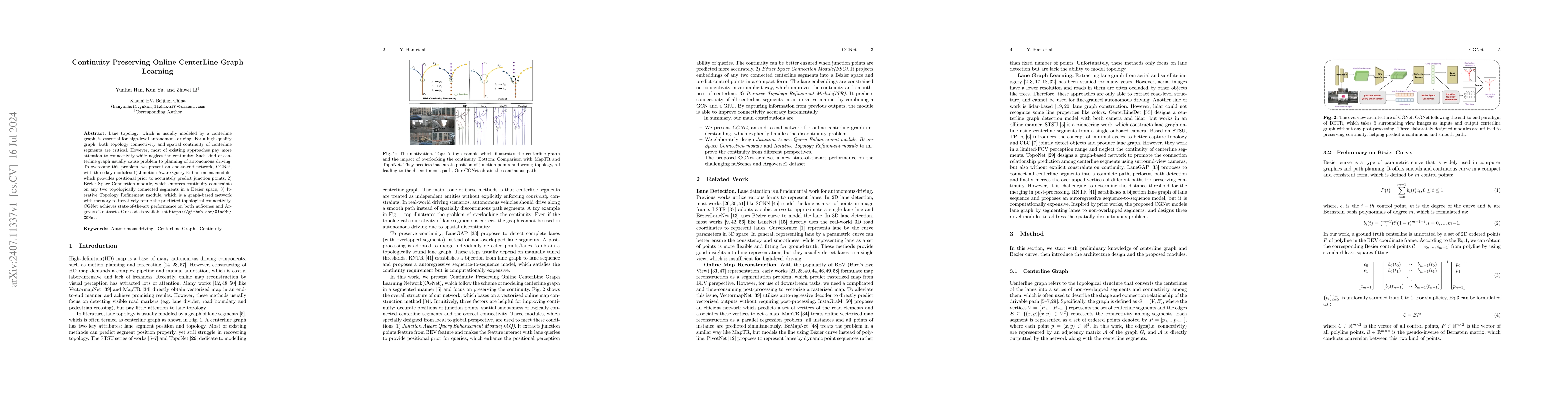 Thumbnail for Continuity Preserving Online CenterLine Graph Learning