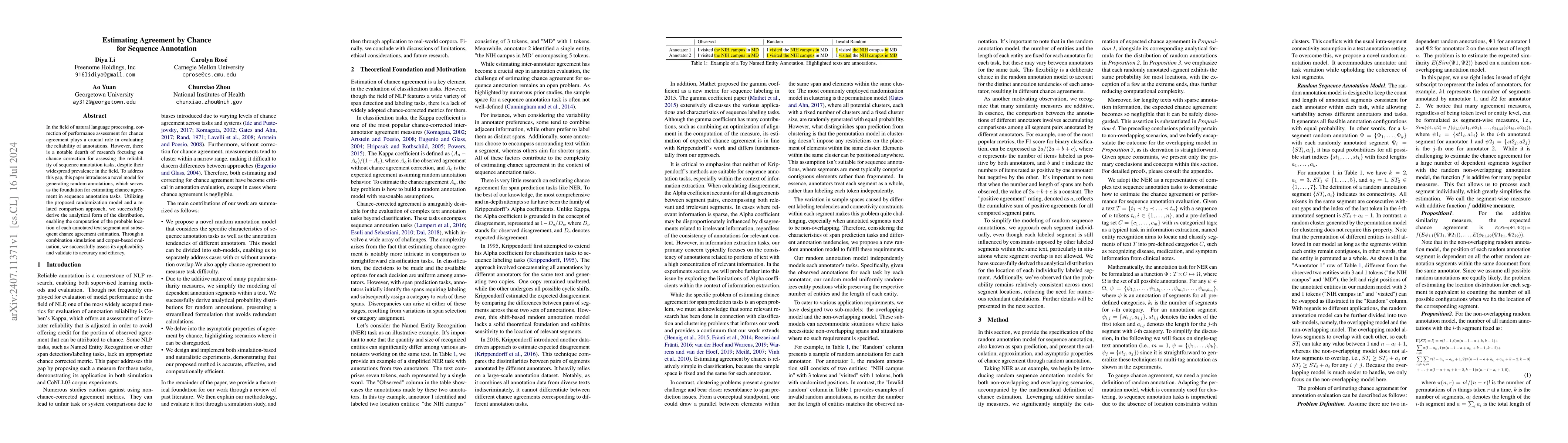 Thumbnail for Estimating Agreement by Chance for Sequence Annotation